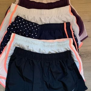 Bundle of 5 - Nike dry fit running shorts, size medium
